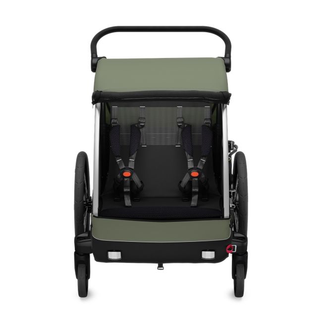 Remorcă Thule Courier 2 copil/opțional transport câine/marfă verde
