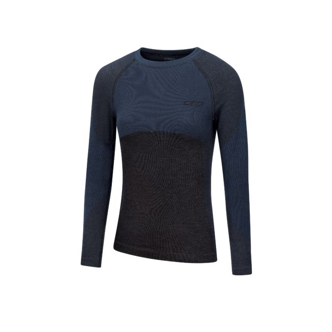 Bluză schi merinos femei CEP Ski Merino Base Layer 2.0 - negru | mânecă lungă