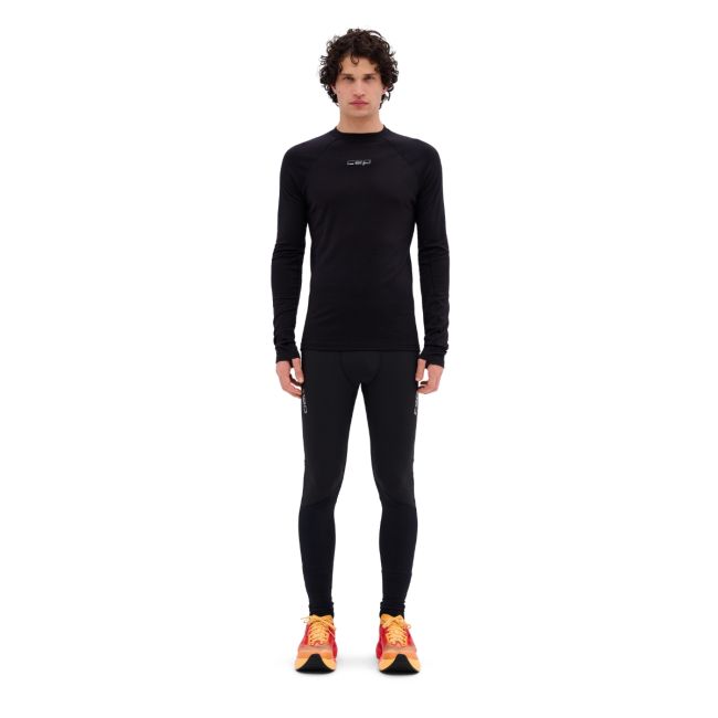 Bluză termică merinos CEP Core Run Merino Base Layer bărbați - negru | mânecă lungă