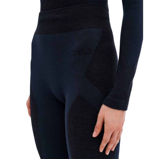 Colanți schi merinos 3/4 femei CEP Ski Merino Base Layer 2.0 - negru | strat de bază