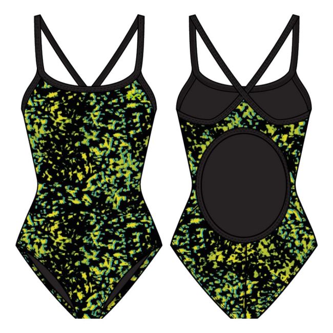 Costum înot întreg femei TYR Diamondfit Ruis - Limelight | rezistent clor