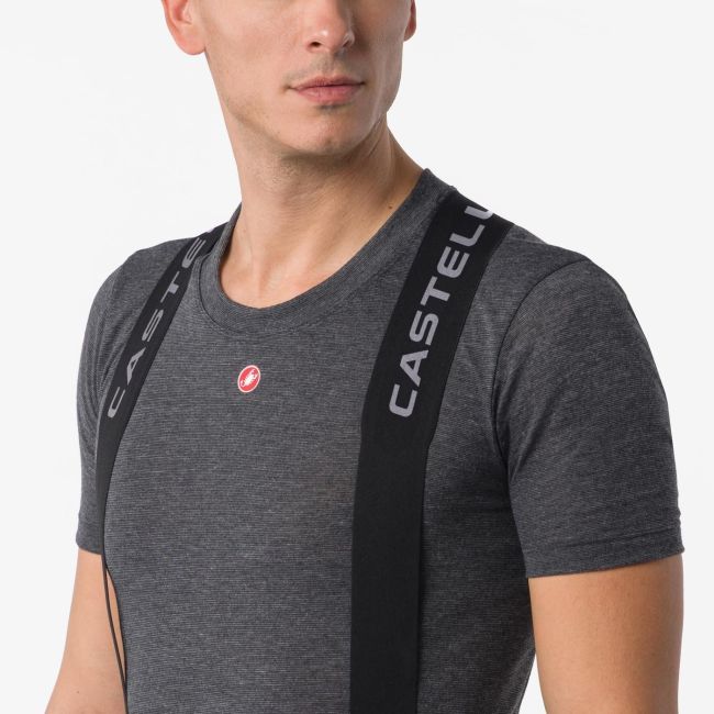 Pantaloni lungi cu bretele Castelli Thermowoven Bibtight - negru | cu lână