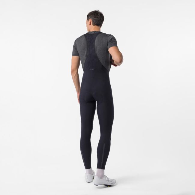 Pantaloni lungi cu bretele Castelli Thermowoven Bibtight - negru | cu lână