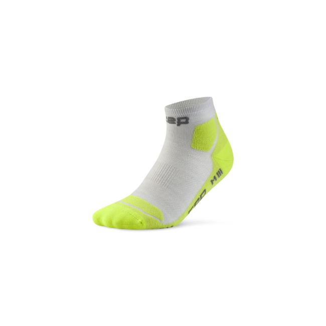 Șosete compresie low cut CEP Hiking Light Cushion - gri/lime acid | drumeții