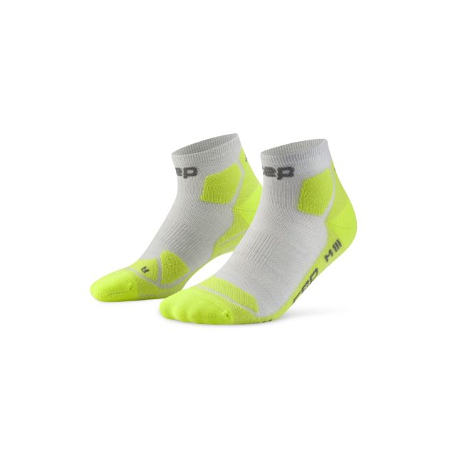 Șosete compresie low cut CEP Hiking Light Cushion - gri/lime acid | drumeții