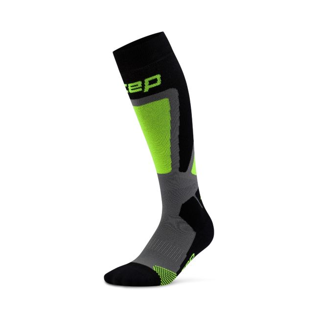 Șosete compresie schi CEP Ski Thermo 4.0 - negru/lime | compresie schi