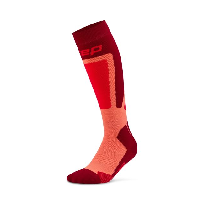 Șosete compresie schi femei CEP Ski Thermo 4.0 - roșu/coral | compresie schi