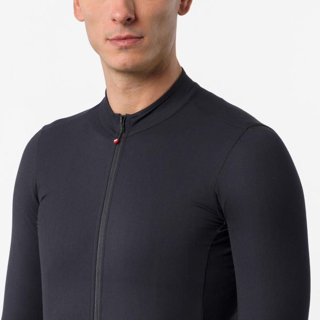 Tricou ciclism mânecă lungă Castelli Thermowoven LS Jersey - negru | cu lână