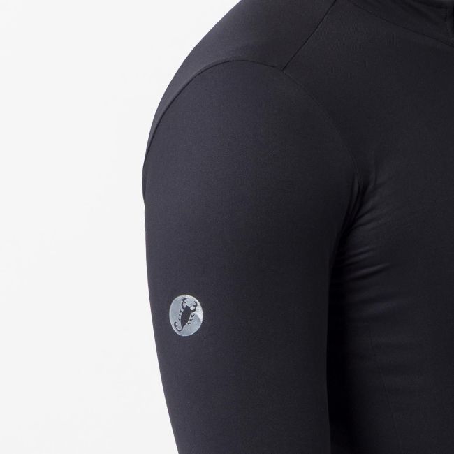 Tricou ciclism mânecă lungă Castelli Thermowoven LS Jersey - negru | cu lână