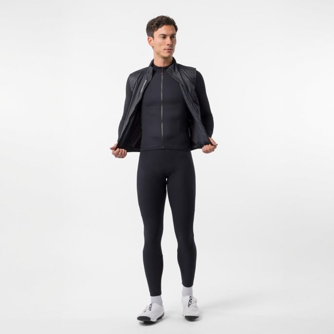 Tricou ciclism mânecă lungă Castelli Thermowoven LS Jersey - negru | cu lână