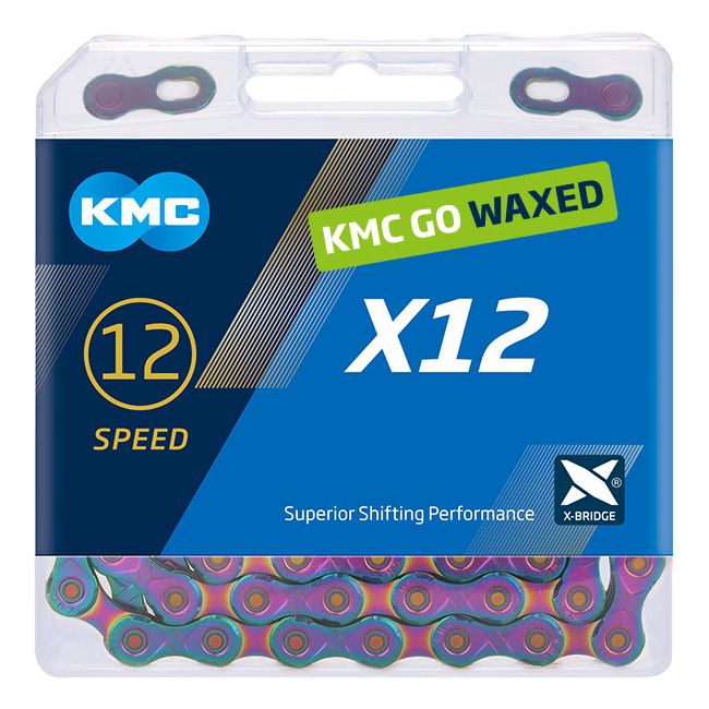 Lanț Kmc X12 Wax 12 vit. 1/2x11/128 126L Aurora Blue