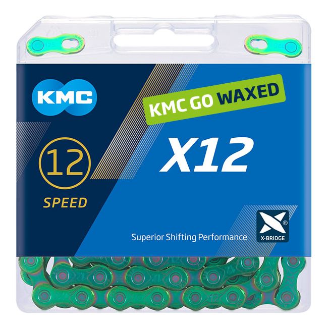 Lanț Kmc X12 Wax 12 vit. 1/2x11/128 126L Aurora Green
