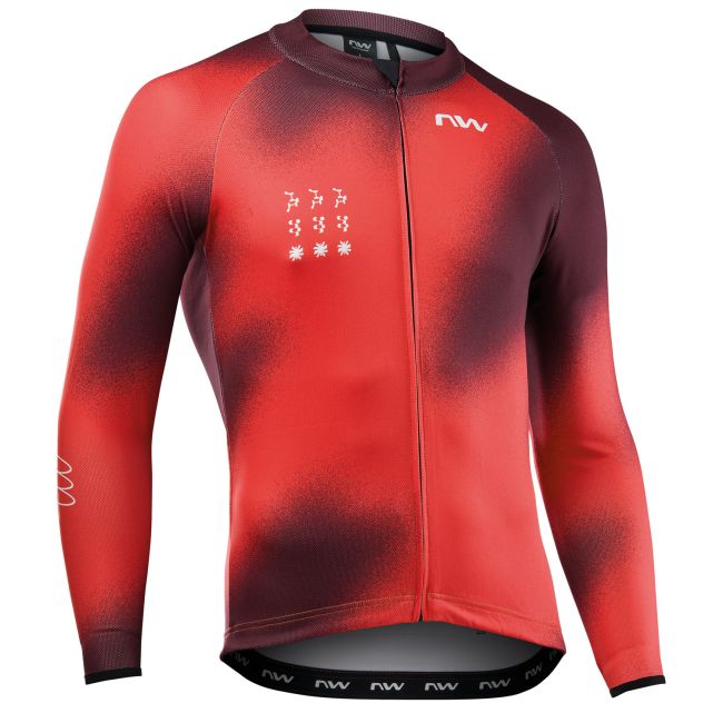 Tricou ciclism Northwave Blade lung roșu/bordo