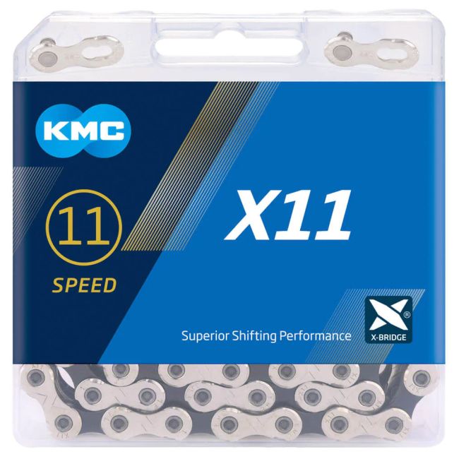 Lanț Kmc X11 11s 1/2 x 11/128 118L argintiu/negru