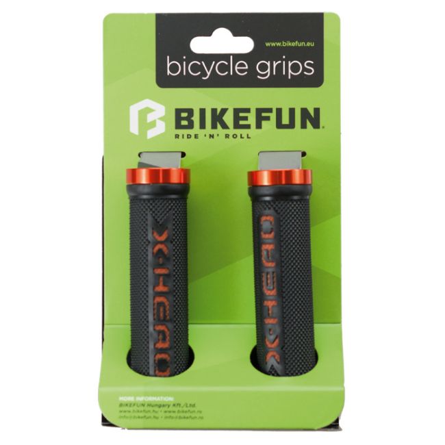 Manșon Bikefun X-Head Lock On negru-portocalie 130mm - Hy-536XOO