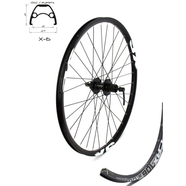 Roata Spate CROSSER X6 32H 26'' QR - Frana disc (CenterLock) cu Butuc Shimano AFHTY5057BZBL | capsata