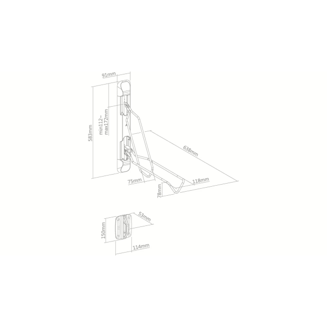Suport de Perete Bicicleta CONTEC Smart Fold - Black