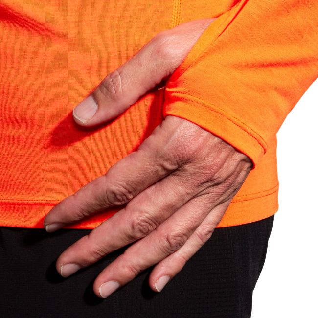 Brooks High Point Long Sleeve – Bluză de alergare trail cu mânecă lungă, lână merinos - Portocaliu