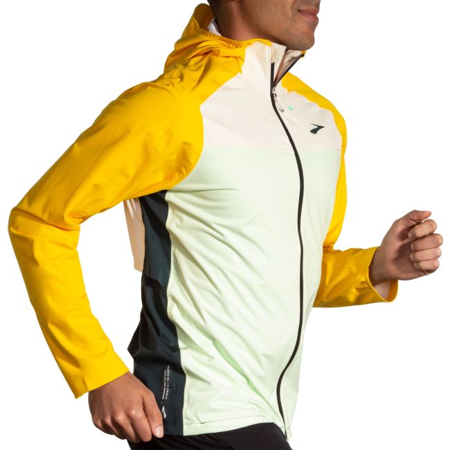 Brooks High Point Waterproof Jacket – Geacă impermeabilă de alergare trail - Galben