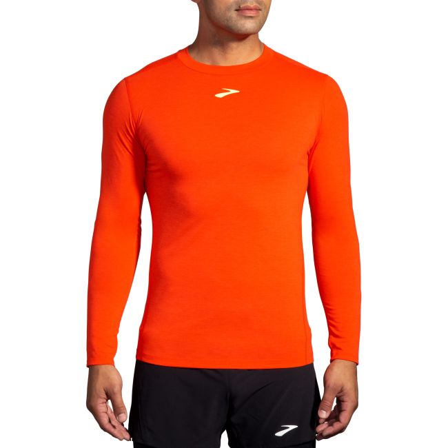 Brooks High Point Long Sleeve – Bluză de alergare trail cu mânecă lungă, lână merinos - Roșu