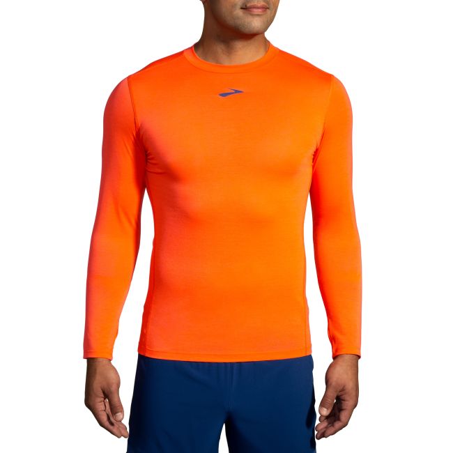Brooks High Point Long Sleeve – Bluză de alergare trail cu mânecă lungă, lână merinos - Portocaliu