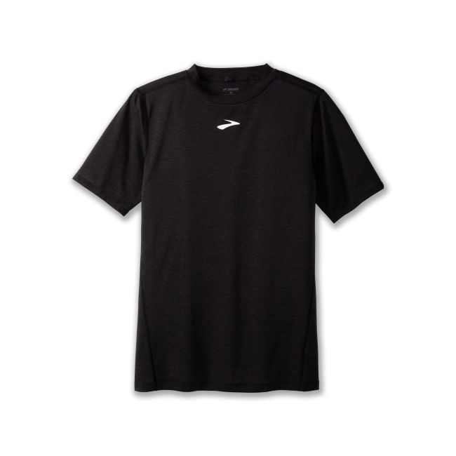 Brooks High Point Short Sleeve – Tricou de alergare trail, lână merinos - Negru