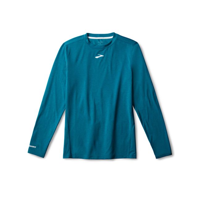 Brooks High Point Long Sleeve – Bluză de alergare trail cu mânecă lungă, lână merinos - Albastru