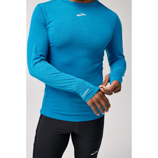 Brooks High Point Long Sleeve – Bluză de alergare trail cu mânecă lungă, lână merinos - Albastru
