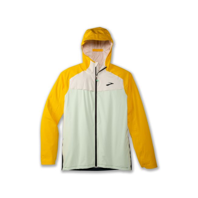 Brooks High Point Waterproof Jacket – Geacă impermeabilă de alergare trail - Galben