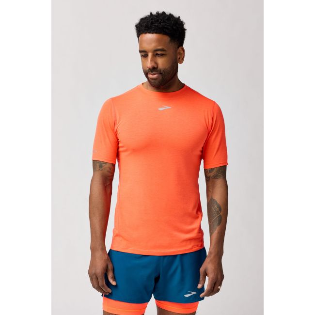 Brooks High Point Short Sleeve – Tricou de alergare trail, lână merinos - Roșu (819)