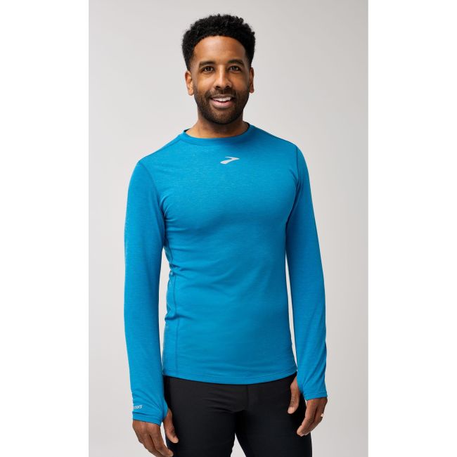 Brooks High Point Long Sleeve – Bluză de alergare trail cu mânecă lungă, lână merinos - Albastru