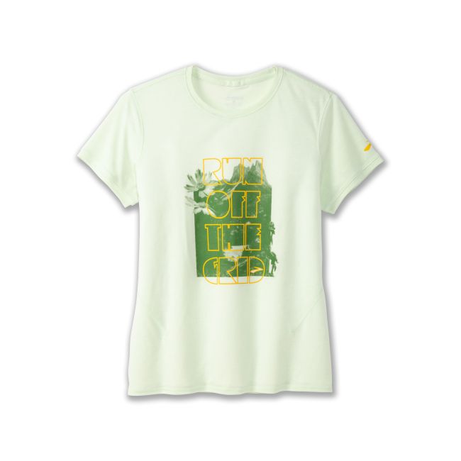 Brooks Distance Short Sleeve 3.0 W – Tricou de alergare pentru zi de zi - Verde
