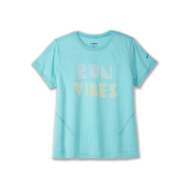 Brooks Distance Short Sleeve 3.0 W – Tricou de alergare pentru zi de zi - Albastru