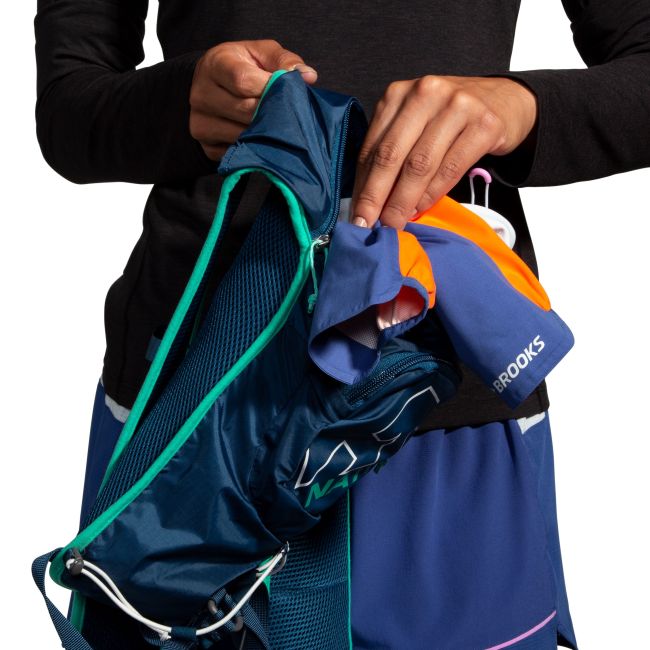 Brooks High Point Waterproof Jacket W – Geacă impermeabilă de alergare trail - Albastru/alb