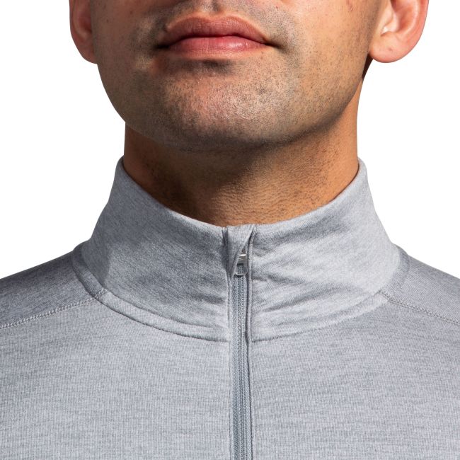 Brooks Dash 1/2 Zip 2.0 – Bluză de alergare cu fermoar scurt - Gri