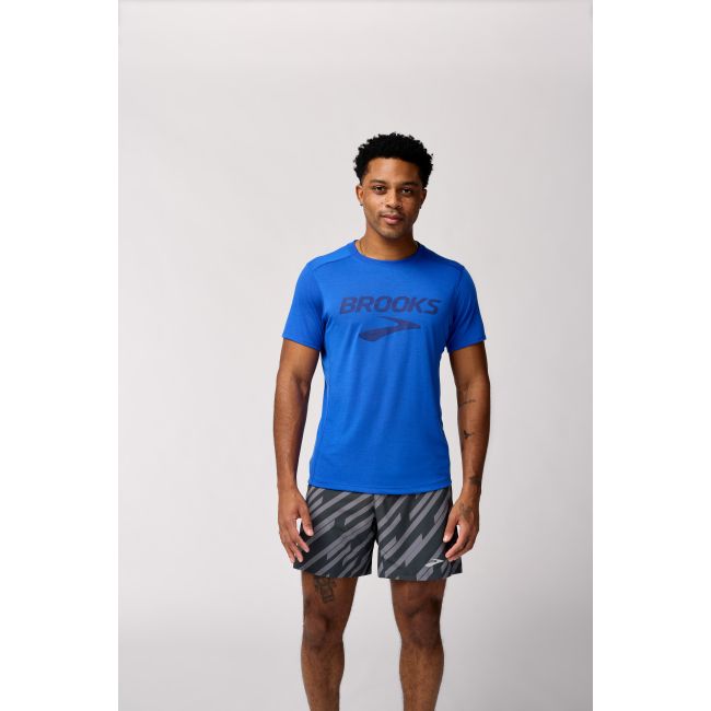 Brooks Distance Short Sleeve 3.0 – Tricou de alergare pentru zi de zi - Albastru