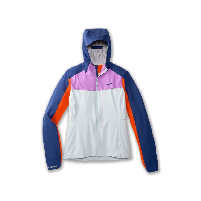Brooks High Point Waterproof Jacket W – Geacă impermeabilă de alergare trail - Albastru/alb