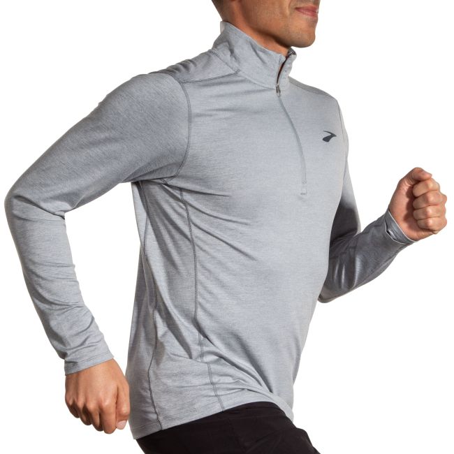 Brooks Dash 1/2 Zip 2.0 – Bluză de alergare cu fermoar scurt - Gri