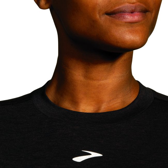 Brooks High Point Short Sleeve W – Tricou de alergare trail, lână merinos - Negru