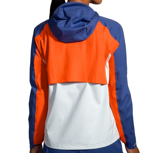 Brooks High Point Waterproof Jacket W – Geacă impermeabilă de alergare trail - Albastru/alb