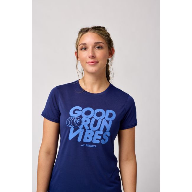 Brooks Distance Short Sleeve 3.0 W – Tricou de alergare pentru zi de zi - Mov