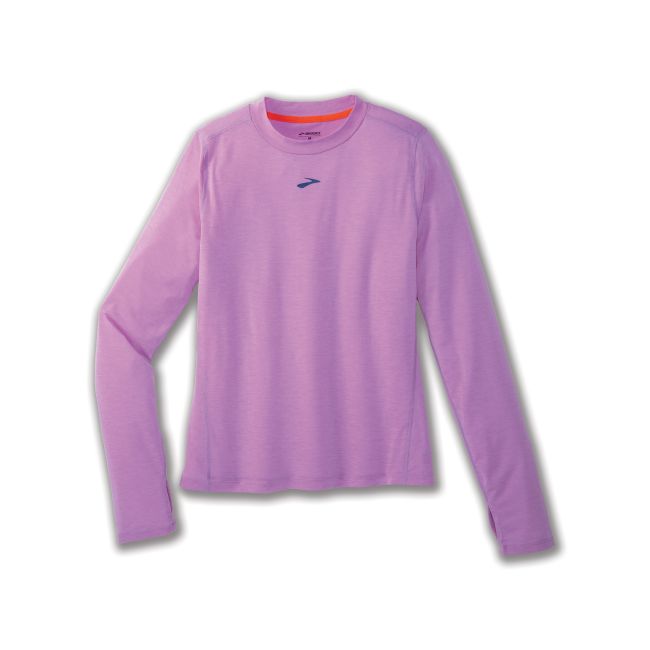Brooks High Point Long Sleeve W – Bluză de alergare trail cu mânecă lungă, lână merinos - Mov