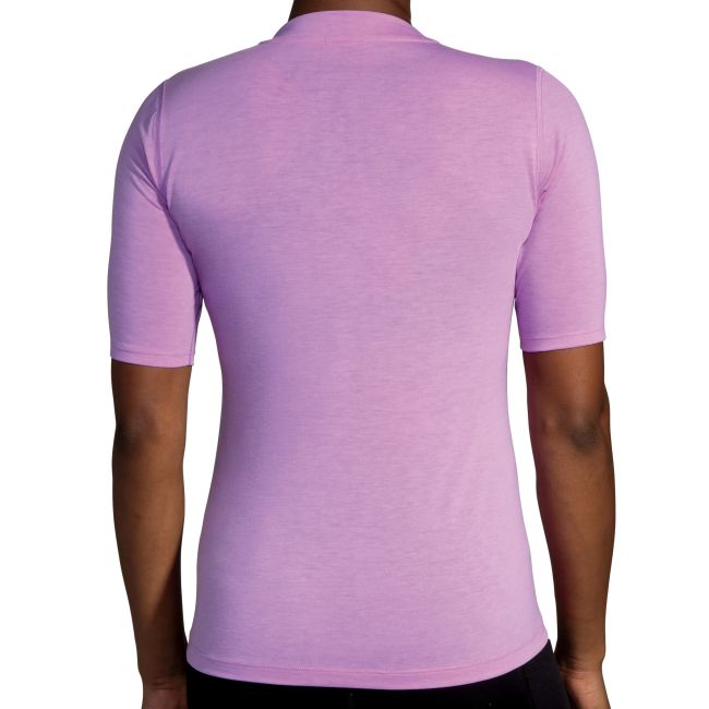 Brooks High Point Short Sleeve W – Tricou de alergare trail, lână merinos - Mov