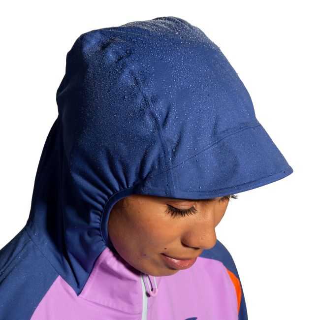 Brooks High Point Waterproof Jacket W – Geacă impermeabilă de alergare trail - Albastru/alb
