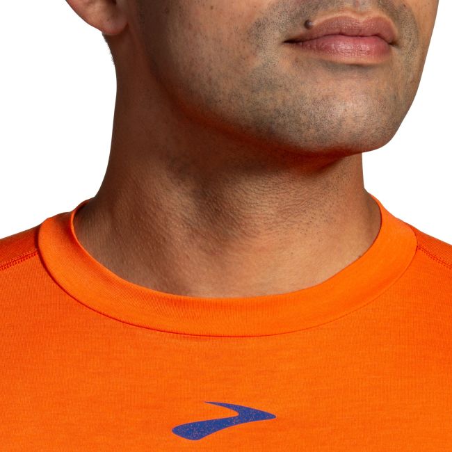 Brooks High Point Short Sleeve – Tricou de alergare trail, lână merinos - Portocaliu