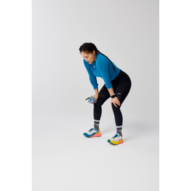 Brooks High Point Long Sleeve W – Bluză de alergare trail cu mânecă lungă, lână merinos - Albastru