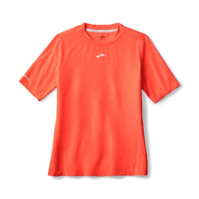 Brooks High Point Short Sleeve W – Tricou de alergare trail, lână merinos - Roșu