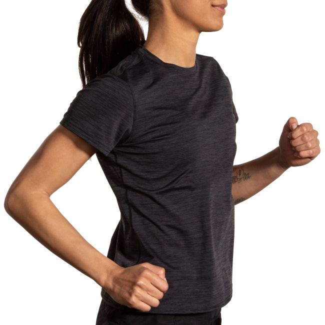 Brooks Luxe Short Sleeve W – Tricou de alergare foarte moale - Negru