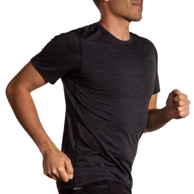 Brooks Luxe Short Sleeve – Tricou de alergare foarte moale - Negru