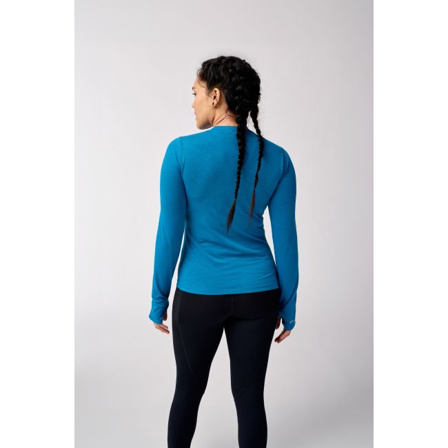 Brooks High Point Long Sleeve W – Bluză de alergare trail cu mânecă lungă, lână merinos - Albastru